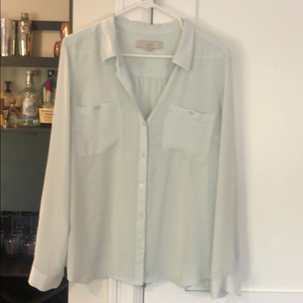 LOFT blouse size large light mint color